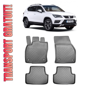 Seat Ateca, Suv, Din 09.2016 - Prezent , Set Covorase Auto Tip Tavita Premium 3D, din cauciuc