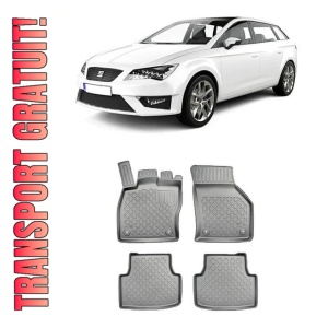 Seat Leon E-Hybrid, Hatchback, Din 2020 - Prezent , Set Covorase Auto Tip Tavita Premium 3D, din cauciuc