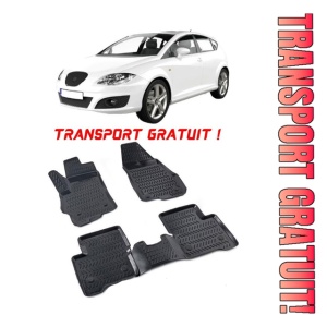 Seat Leon II 2005-2012 Set 4 covorase auto din cauciuc tip tavita premium line 3D - Transport Gratuit!