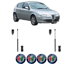 Set 2 amortizoare portbagaj haion ALFA ROMEO 147 (937_) din 2001-2010, 2 bucati, MAGNUM TECHNOLOGY, 4 stickere auto ALFA ROMEO v6265