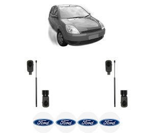 Set 2 amortizoare portbagaj haion FORD FIESTA V (JH_, JD_) din 2001-2008, 2 bucati, MAGNUM TECHNOLOGY, 4 stickere auto FORD v6805