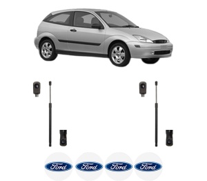 Set 2 amortizoare portbagaj haion FORD FOCUS I (DAW, DBW) din 1998-2007, 2 bucati, MAGNUM TECHNOLOGY, 4 stickere auto FORD v6865