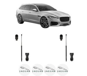 Set 2 amortizoare portbagaj haion JAGUAR XF SPORTBRAKE (X250) din 2012-2014, 2 bucati, KROSNO, 4 stickere auto JAGUAR v865