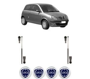 Set 2 amortizoare portbagaj haion LANCIA YPSILON (843_) din 2003-2011, 2 bucati, KROSNO, 4 stickere auto LANCIA v5365