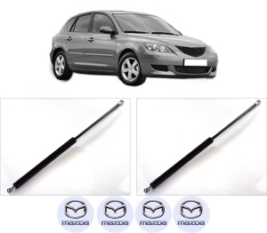 Set 2 amortizoare portbagaj haion MAZDA 3 (BK) din 2003-2009, 2 bucati, KROSNO, 4 stickere auto MAZDA v5245