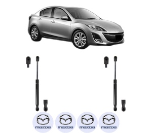 Set 2 amortizoare portbagaj haion MAZDA 3 Saloon (BL) din 2008-2014, 2 bucati, KROSNO, 4 stickere auto MAZDA v2190