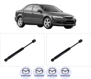 Set 2 amortizoare portbagaj haion MAZDA 6 Saloon (GG) din 2002-2007, 2 bucati, KROSNO, 4 stickere auto MAZDA v4170