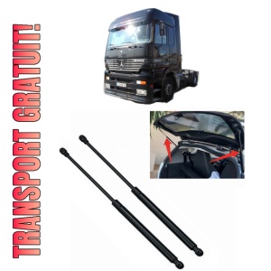 Set 2 amortizoare portbagaj haion MERCEDES-BENZ ACTROS din 1996-2003, 2 bucati, MAGNUM TECHNOLOGY, 4 stickere auto MERCEDES-BENZ