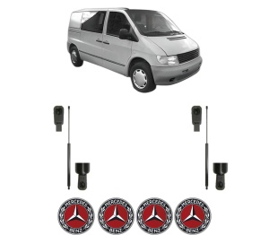 Set 2 amortizoare portbagaj haion MERCEDES-BENZ VITO Bus (W638) din 1996-2003, 2 bucati, MAGNUM TECHNOLOGY, 4 stickere auto MERCEDES-BENZ v5845
