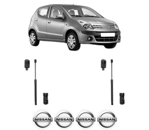 Set 2 amortizoare portbagaj haion NISSAN PIXO (UA0) din 2009-2009, 2 bucati, MAGNUM TECHNOLOGY, 4 stickere auto NISSAN v3025
