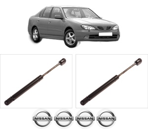 Set 2 amortizoare portbagaj haion NISSAN PRIMERA (P11) din 1996-2001, 2 bucati, KROSNO, 4 stickere auto NISSAN v5185