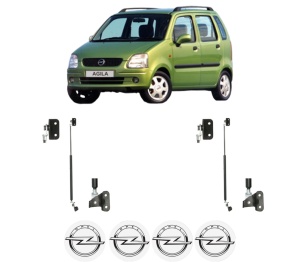 Set 2 amortizoare portbagaj haion OPEL AGILA A (H00) din 2000-2007, 2 bucati, KROSNO, 4 stickere auto OPEL v3145