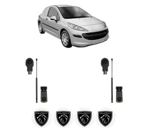 Set 2 amortizoare portbagaj haion PEUGEOT 207 Hatchback Van (WA_, WC_) din 2007-2012, 2 bucati, MAGNUM TECHNOLOGY, 4 stickere auto PEUGEOT v4225