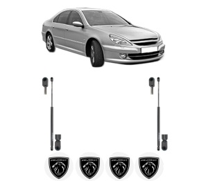 Set 2 amortizoare portbagaj haion PEUGEOT 607 (9D, 9U) din 2000-2011, 2 bucati, KROSNO, 4 stickere auto PEUGEOT v2665