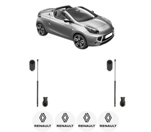 Set 2 amortizoare portbagaj haion RENAULT WIND (E4M_) din 2010-2011, 2 bucati, KROSNO, 4 stickere auto RENAULT v690