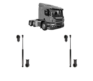 Set 2 amortizoare portbagaj haion SCANIA P I din 2004-2019, 2 bucati, KROSNO, 4 stickere auto SCANIA v1825