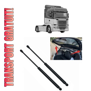Set 2 amortizoare portbagaj haion SCANIA R I din 2004-2019, 2 bucati, KROSNO, 4 stickere auto SCANIA