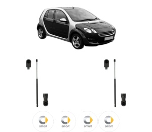Set 2 amortizoare portbagaj haion SMART FORFOUR (454) din 2004-2006, 2 bucati, KROSNO, 4 stickere auto SMART v4825