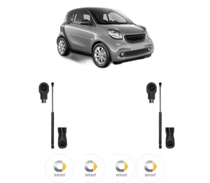 Set 2 amortizoare portbagaj haion SMART FORTWO Coupe (453) din 2014-2017, 2 bucati, MAGNUM TECHNOLOGY, 4 stickere auto SMART v4945