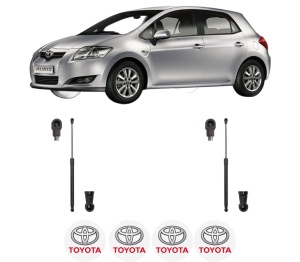 Set 2 amortizoare portbagaj haion TOYOTA AURIS (_E15_) din 2006-2012, 2 bucati, MAGNUM TECHNOLOGY, 4 stickere auto TOYOTA v6325