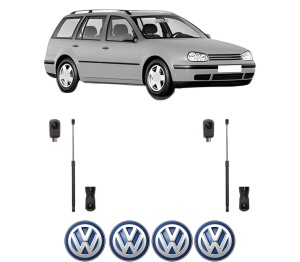 Set 2 amortizoare portbagaj haion Volkswagen GOLF IV Variant (1J5) din 1999-2006, 2 bucati, MAGNUM TECHNOLOGY, 4 stickere auto Volkswagen v6445