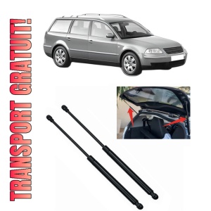 Set 2 amortizoare portbagaj haion Volkswagen PASSAT B5.5 Variant (3B6) din 2000-2005, 2 bucati, MAGNUM TECHNOLOGY, 4 stickere auto Volkswagen