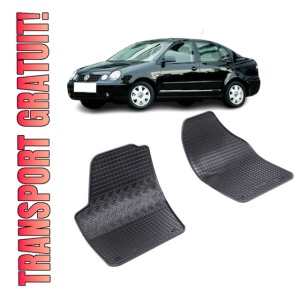 Set 2 covorase Volkswagen Polo 2M 2002-2009, din cauciuc 100%, compatibile cu autoturismul Volkswagen Polo