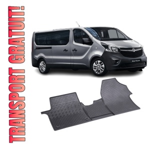 Set 3 covorase Opel Vivaro 2/3M 2020-prezent, din cauciuc 100%, compatibile cu autoturismul OPEL Vivaro