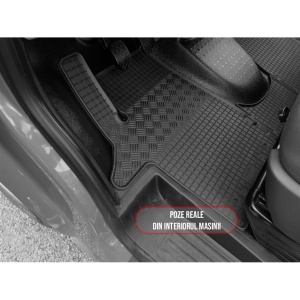 Set 3 covorase Volkswagen T5 Transporter/Caravelle/Multivan 3 Locuri 2003-2015, din cauciuc 100%, compatibile cu autoturismul Volkswagen T5 v5083