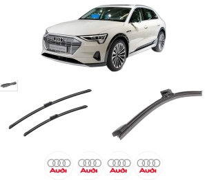 Set 3 stergatoare AUDI E-TRON (GEN) din 2018-2020, pentru parbriz si luneta fata si spate auto, Bosch Aerotwin-Aerotwin, din cauciuc siliconat rezistent, 4 Stickere Auto AUDI - Img 2