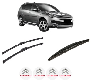 Set 3 stergatoare CITROEN C-CROSSER (VU_, VV_) din 2007-2012, pentru parbriz si luneta fata si spate auto, Bosch Twin-Aerotwin Retrofit, din cauciuc siliconat rezistent, 4 Stickere Auto CITROEN - Img 2