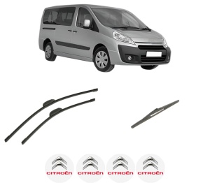 Set 3 stergatoare CITROEN JUMPY II (VF7) din 2007-2016, pentru parbriz si luneta fata si spate auto, Bosch Twin-Aerotwin Retrofit, din cauciuc siliconat rezistent, 4 Stickere Auto CITROEN - Img 2