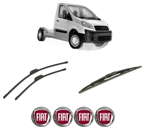 Set 3 stergatoare FIAT SCUDO Platform/Chassis (270_, 272_) din 2007-2016, pentru parbriz si luneta fata si spate auto, Bosch Twin-Aerotwin Retrofit, din cauciuc siliconat rezistent, 4 Stickere Auto FIAT - Img 2