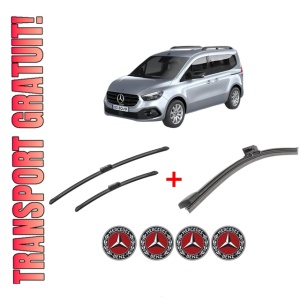 Set 3 stergatoare MERCEDES-BENZ CITAN Tourer (W420) din 2021, pentru parbriz si luneta fata si spate auto, Bosch Aerotwin, din cauciuc siliconat rezistent, 4 Stickere Auto MERCEDES-BENZ