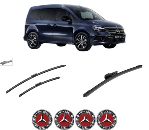 Set 3 stergatoare MERCEDES-BENZ EQT (W420) din 2023, pentru parbriz si luneta fata si spate auto, Bosch Aerotwin-Aerotwin, din cauciuc siliconat rezistent, 4 Stickere Auto MERCEDES-BENZ - Img 2