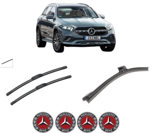 Set 3 stergatoare MERCEDES-BENZ GLC (X254) din 2022-2023, pentru parbriz si luneta fata si spate auto, Bosch Aerotwin-Aerotwin, din cauciuc siliconat rezistent, 4 Stickere Auto MERCEDES-BENZ - Img 2
