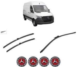 Set 3 stergatoare MERCEDES-BENZ SPRINTER 5-t Van (B907) din 2020-2021, pentru parbriz si luneta fata si spate auto, Bosch Aerotwin-Aerotwin, din cauciuc siliconat rezistent, 4 Stickere Auto MERCEDES-BENZ - Img 2