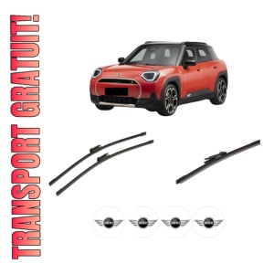 Set 3 stergatoare MINI MINI ACEMAN (J05) din 2024-2025, pentru parbriz si luneta fata si spate auto, Bosch Aerotwin-Aerotwin, din cauciuc siliconat rezistent, 4 Stickere Auto MINI