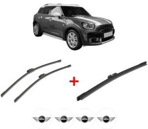 Set 3 stergatoare MINI MINI COUNTRYMAN (F60) din 2016 - 2019, pentru parbriz si luneta fata si spate auto, Bosch Aerotwin, din cauciuc siliconat rezistent, 4 Stickere Auto MINI v6923