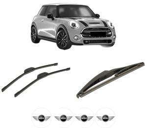 Set 3 stergatoare MINI MINI (F56) din 2013-2020, pentru parbriz si luneta fata si spate auto, Bosch Twin-Aerotwin Retrofit, din cauciuc siliconat rezistent, 4 Stickere Auto MINI - Img 2