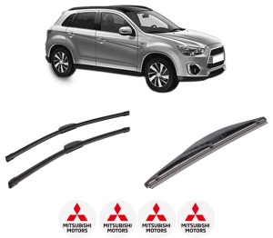 Set 3 stergatoare MITSUBISHI ASX (GA_W_) din 2010-2015, pentru parbriz si luneta fata si spate auto, Bosch Twin-Aerotwin Retrofit, din cauciuc siliconat rezistent, 4 Stickere Auto MITSUBISHI - Img 2