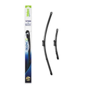 Set 3 stergatoare MITSUBISHI ASX (VSX_, VSE_) din 2023, pentru parbriz si luneta fata si spate auto, Valeo Silencio, din cauciuc siliconat rezistent, 4 Stickere Auto MITSUBISHI v12284