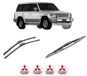Set 3 stergatoare MITSUBISHI PAJERO II (V3_W) din 2000-2007, pentru parbriz si luneta fata si spate auto, Bosch Twin-Aerotwin Retrofit, din cauciuc siliconat rezistent, 4 Stickere Auto MITSUBISHI - Img 2