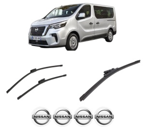 Set 3 stergatoare NISSAN PRIMASTAR Bus (X82) din 2021, pentru parbriz si luneta fata si spate auto, Bosch Aerotwin-Aerotwin Multi, din cauciuc siliconat rezistent, 4 Stickere Auto NISSAN - Img 2