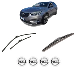 Set 3 stergatoare OPEL GRANDLAND X Van din 2017-2021, pentru parbriz si luneta fata si spate auto, Bosch Twin-Aerotwin, din cauciuc siliconat rezistent, 4 Stickere Auto OPEL - Img 2