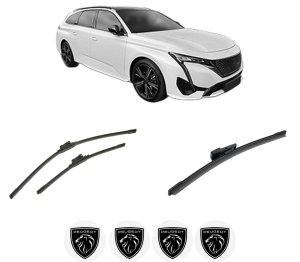 Set 3 stergatoare PEUGEOT 308 SW III (FC_, FJ_, FR_, F4_, FN_) din 2021-2025, pentru parbriz si luneta fata si spate auto, Bosch Aerotwin-Aerotwin, din cauciuc siliconat rezistent, 4 Stickere Auto PEUGEOT - Img 2