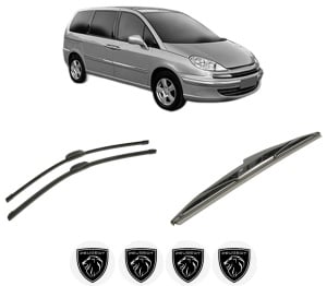 Set 3 stergatoare PEUGEOT 807 Van (EB_) din 2004-2010, pentru parbriz si luneta fata si spate auto, Bosch Twin-Aerotwin Retrofit, din cauciuc siliconat rezistent, 4 Stickere Auto PEUGEOT - Img 2