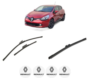 Set 3 stergatoare RENAULT CLIO IV Hatchback Van (BH_) din 2014-2021, pentru parbriz si luneta fata si spate auto, Bosch Aerotwin-Aerotwin, din cauciuc siliconat rezistent, 4 Stickere Auto RENAULT - Img 2