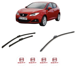 Set 3 stergatoare SEAT IBIZA IV Hatchback Van (6J1) din 2008-2015, pentru parbriz si luneta fata si spate auto, Bosch Aerotwin-Aerotwin, din cauciuc siliconat rezistent, 4 Stickere Auto SEAT - Img 2