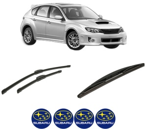 Set 3 stergatoare SUBARU IMPREZA Hatchback (GP_) din 2011-2016, pentru parbriz si luneta fata si spate auto, Bosch Twin-Aerotwin Retrofit, din cauciuc siliconat rezistent, 4 Stickere Auto SUBARU - Img 2